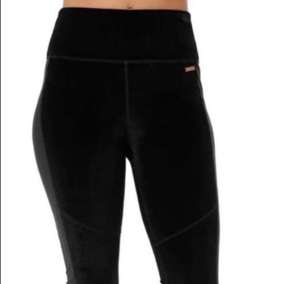 Sweaty Betty Velvet High Waisted Rise Leggings Side Stipe Velour Pants Black S - Picture 4 of 16